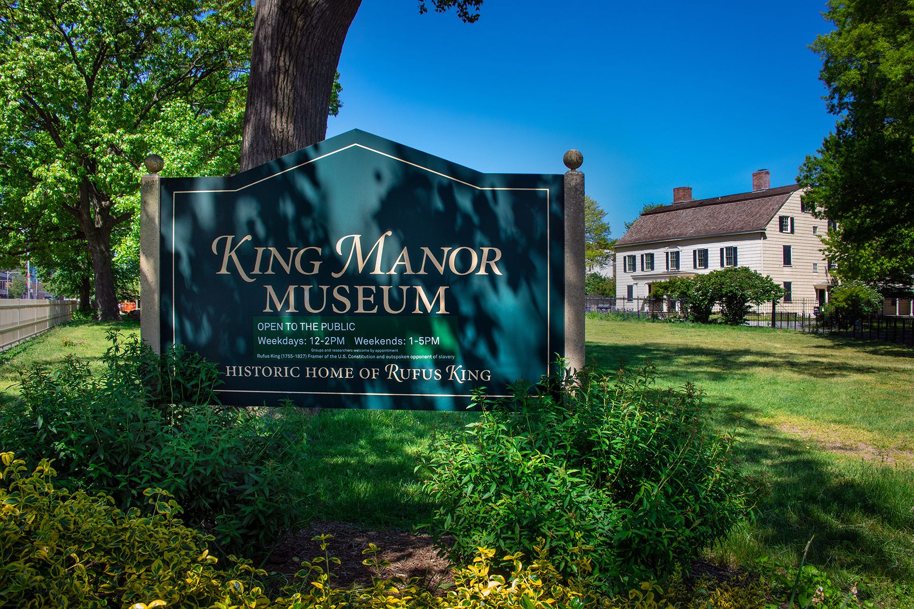 King Manor Museum Entrance sign